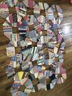 Vintage 1940’s Dresden Plate? Quilt 20 pieces Hand Sewn Onto Newspaper pieces