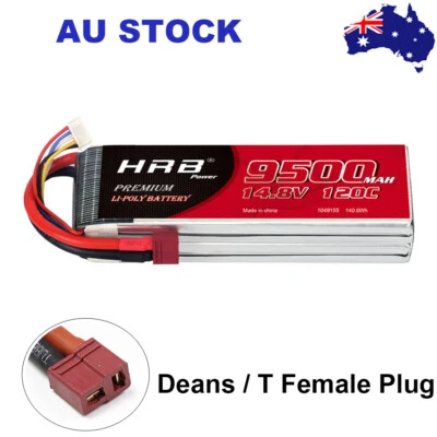 HRB 4S 14.8V 9500mAh 120C Deans T LiPo Battery for RC Drone Airplane Truck Boat - image 1 of 4