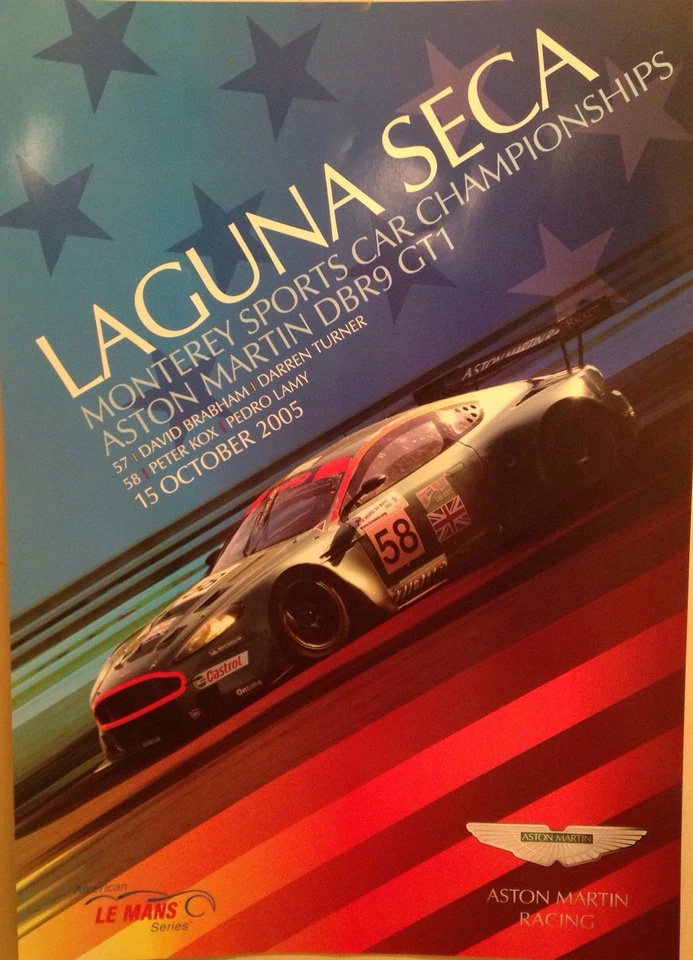 Aston Martin DBR9 GT1 Laguna Seca 2005 Event Rare Car Poster:>) - Image 1 of 1