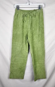 Terry Lewis Classic Luxuries Women's Green Genuine Leather Pants sz 6P - Picture 1 of 8