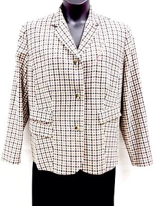 Liz Claiborne Classic Jacket Ladies Blazer Plus Size 18W Plaid Lined A - Picture 1 of 2