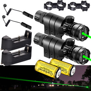 Tactical Green Laser Sight Rifle Dot Scope Laser Pointer+Switch+Barrel Mounts
