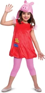 Peppa Pig Toddler Costume 3T-4T Soft Tunic Leggings Hood Tail Girls Halloween 2 - Picture 1 of 6