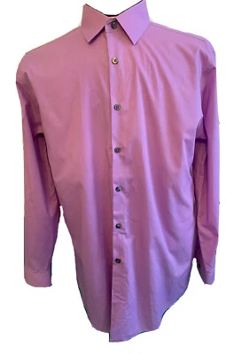 Camisa grande (16-16,5 32-33) J.Ferrar delgada para hombre púrpura claro con botones  Foto 1 de 4