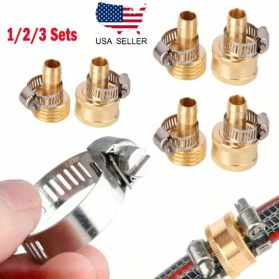 Juego de 1/2/3 Juego de 1/2" Manguera de Jardín Kit de Reparación de Extremo Manguera de Agua Conector Macho Hembra Foto 1 de 4