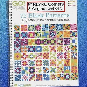 AccuQuilt Go! Qube Manual 5" 3-in-1: BLOCK, CORNERS & ANGLES, 432 PG BINDING - Picture 1 of 15