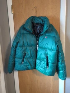 Tommy Hilfiger gefütterte Damenjacke grün mit Reißverschluss Größe L - Bild 1 von 7