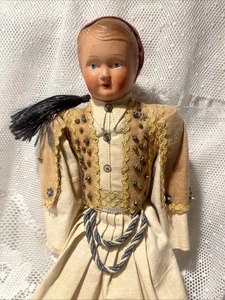 Vintage griechische Garde Evzone Puppe Zusammensetzung Kopf Stoff Körper Arme Schmuck Mantel - Bild 1 von 24