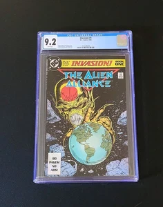 Invasion! #1 ~ CGC 9.2 ~ 2X sig Sears, Russell ~ Todd McFarlane cvr ~ DC (1988) - Picture 1 of 4