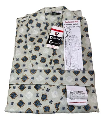 Abrigo de casa bata X-grande vintage informal de media luna para hombre verde claro/azul nuevo  Foto 1 de 4