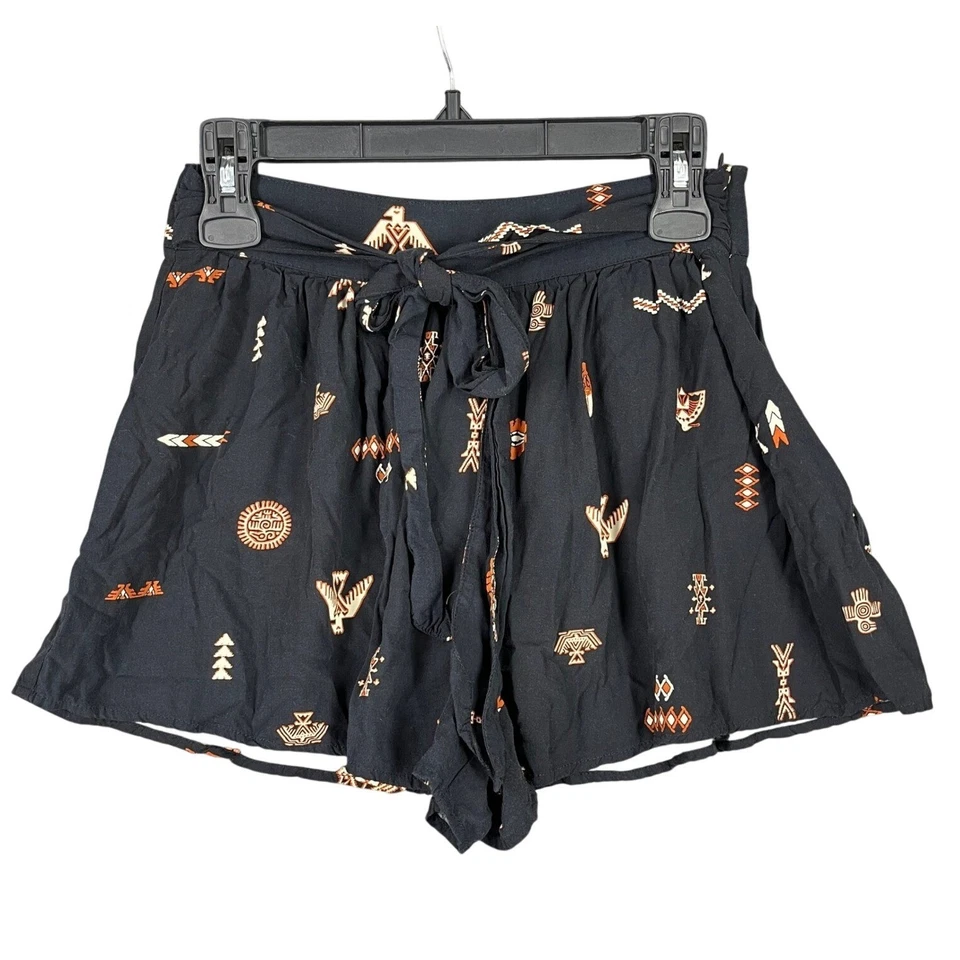 Pantalones Cortos Forever 21 Corbata Cintura Talla L Verano Playa Suroeste Azteca Tribal Oeste Foto 1 de 1