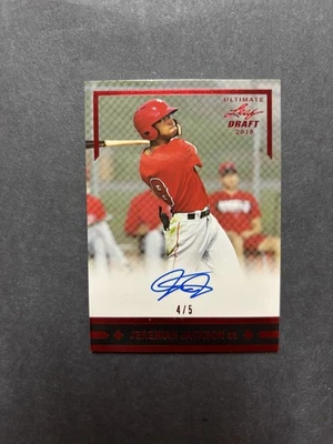 2018 Leaf Ultimate Draft Red Spectrum /5 Jeremiah Jackson #GLR-JJ1 Auto - Image 1 of 2