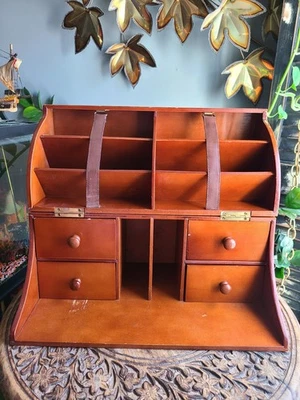 Réplica de Escritorio de Campo Portátil de Oficial de la Guerra Civil Plegable Centro de Correo de Madera Foto 1 de 4