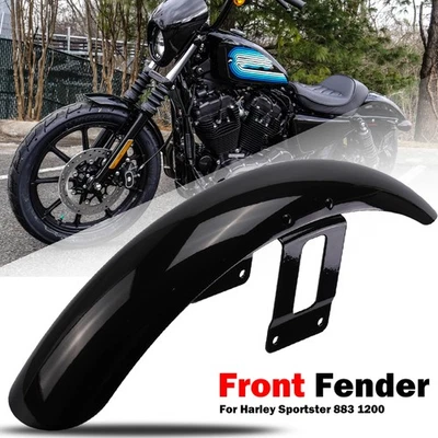 Vivid Black Front Fender For Harley Sportster Iron XL 883 1200 72 XL1200X Custom Foto 1 de 4