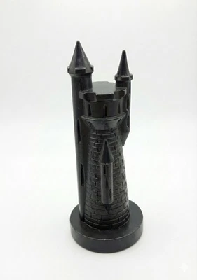 Pieza de ajedrez gótica vintage Peter Ganine 1962 torre negra castillo repuesto EE. UU. Foto 1 de 4