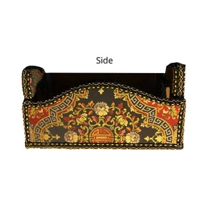 Silk Tapestry Upholstered Letter Crate / Caddy  ~ Pristine Condition - Picture 1 of 5