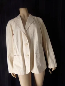TALBOTS Blazer Jacket size 12 Woman beige Pinstripe Cotton Long sleeve NEW - Picture 1 of 5