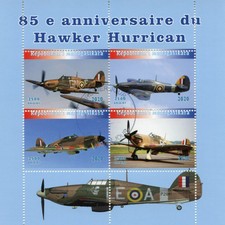 Madagascar Military Aviation Stamps 2020 CTO Hawker Hurricane Aircraft 4v M/S