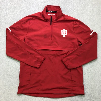 Adidas Pullover Men's Medium Red Indiana Hoosiers Quarter Zip Golf Performance - Image 1 of 4