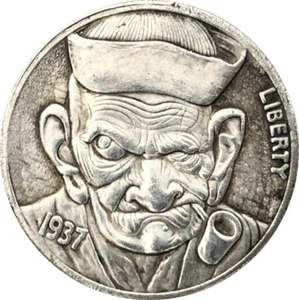 Hobo Nickel Coin Old Man with Hat Coin Collection Engraving Art Gift - Picture 1 of 5