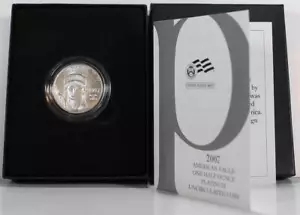 2007-W $50 1/2oz .9995 Burnished Platinum Eagle In Original Government Packaging - Picture 1 of 4
