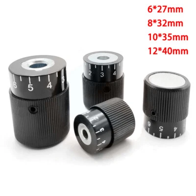 Potentiometer Drehknopf Reglerknopf Schwarz Kunststoff Handrad 6/8/10/12mm Achse - Bild 1 von 4