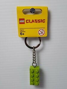 LEGO Brick 2x4 Bright Pink Light Purple Keychain Keyring 3001-222 NEW