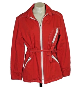 VTG 70s Made in Japan The Travelers Red Lightweight Windbreaker Jacket White 10 - Picture 1 of 8