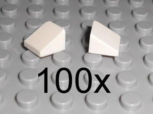 LEGO - 100x Dachstein 30 Grad 1x1x2/3 weiss white - Slope Schrägstein weiß 54200 - Imagen 1 de 1