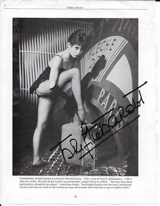 BRIGITTE BARDOT  (singer, actor, model) magazine photo AUTOGRAPHED - Picture 1 of 1