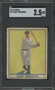 1941 PLAY BALL HANK GREENBERG 18 GOOD+ SGC 2.5 BASEBALL DETROIT TIGERS