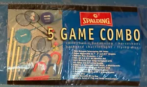 Spalding Classic Outdoor Set mit 5 Spielen in blau Tragetasche Neu - Bild 1 von 2