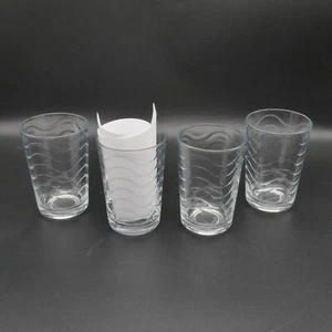 4 vasos Pasabahce onda óptica 6 oz vidrio transparente turco líneas onduladas horizontales 4" - Imagen 1 de 11