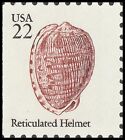 US 2118 Seashells Reticulated Helmet 22c single MNH 1985