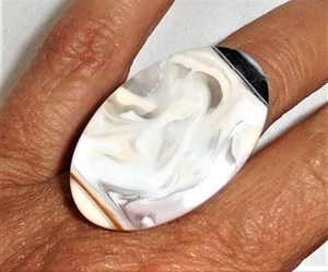 Sobral Patchwork Pesponto Marbled Lagrima D'or Artist Made Ring Size 7 - Picture 1 of 7