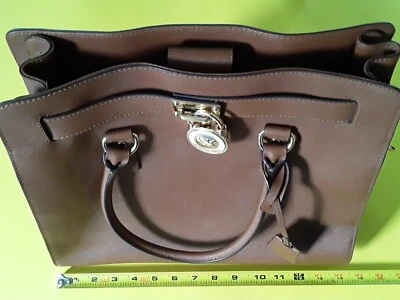 Michael Kors Large Hamilton Brown Satchel Tote Crossbody Handbag Purse 12x14x6 - Image 1 of 4