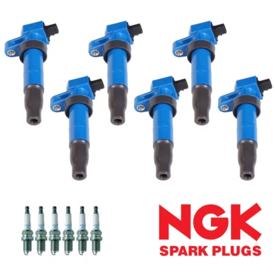 6 bobinas de encendido de alto rendimiento y bujía NGK para Kia Sedona Sorento UF546 Foto 1 de 4