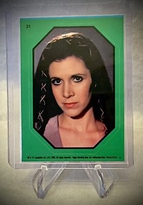 1983 STAR WARS - LEIA ORGANA - Return of the Jedi ROTJ - Topps Green Sticker #31