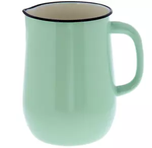 Novomoskovsk Green Enamel Jug Vintage Pitcher Water Jug 2.6-qt - Picture 1 of 5
