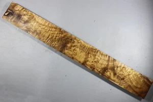 Cuello de guitarra ondulado en blanco cortezado dorado alcanfor madera Burl Luthier Supply - Imagen 1 de 7