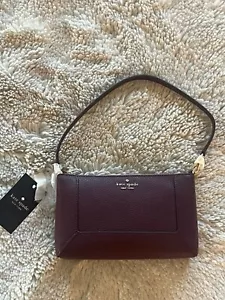 Bracciale convertibile Kate Spade Lena in pelle ciottolata bordeaux prezzo al pubblico consigliato $189 nuovo con etichette - Foto 1 di 11