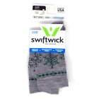 Swiftwick Vision Five Crew Socks Size Small GreenGrey Snowflake NEW