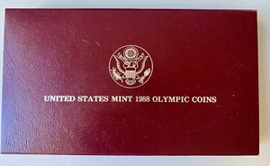 US Mint 1988 United States Olympic 90% Silver Dollar Proof Coin COA Box - Picture 1 of 7