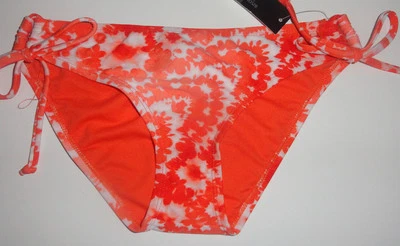 Pantalones de natación de bikini Bisou Bisou naranja blanco floral talla pequeña para dama Foto 1 de 2