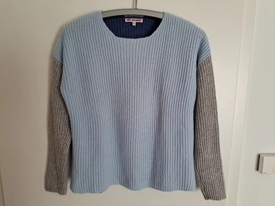 AC Merino Cashmere Pullover 70% Wolle 30% Kaschmir Größe 40 blau grau wie NEU! - Bild 1 von 4