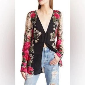 Free People Mikayla Floral Print Tunic Size XS NWOT - Picture 1 of 15