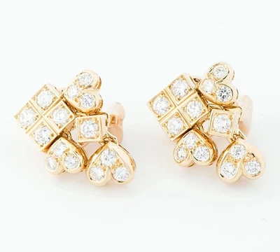 Aretes de diamantes con motivo de corazón CHAUMET en oro amarillo de 18 k Foto 1 de 4