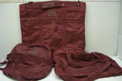 PIERRE CARDIN Borgoña Lona Ropa Traje Bolsa Equipaje Viaje�� con Cerradura 3 Piezas Foto 1 de 4
