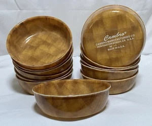 12) Cambro Light Basket Weave 5" Salatschüsseln 96-1 Fiberglas USA Vintage MCM NOS - Bild 1 von 6