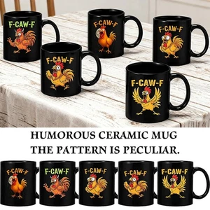 F-Caw-F Funny Chicken Mug 11oz Rooster Coffee Cup for Men Women–Ceramic Tea C-up - Picture 1 of 17
